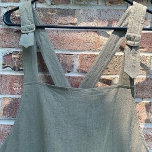 NWT Cotton/Linen Overalls Olive Size L
